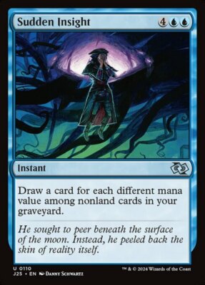 x4 Sudden Insight U MTG Foundations Jumpstart M/NM, English