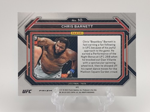 2023 Panini UFC Prizm Chris Barnett #10 Rookie Card White Sparkle Parallel SSP - Picture 2 of 2