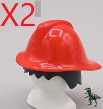 X2 Playmobil casco antincendio rosso-vecchio-estinzione incendi-emergenza