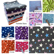 Polar Fleece Anti Pill Soft Washable Fabric- Twinkle Stars SQ351