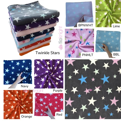 Polar Fleece Anti Pill Soft Washable Fabric- Twinkle Stars SQ351
