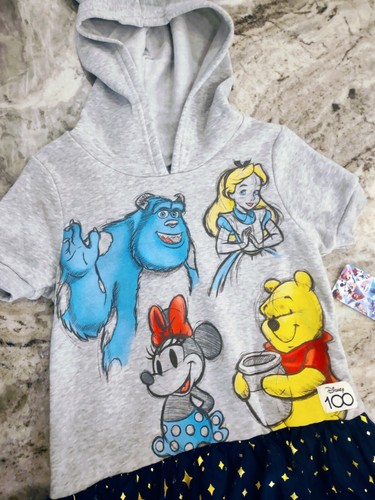 Disney NWT Little Girls 100 Mouse Eared Hoodie Skirt Dress Minnie Pooh Alice 👯 - Picture 2 of 14