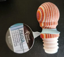 Island Bamboo Red Pakkawood Decorative Wine Stopper - Brand New with Tags