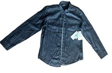 Calvin Klein Jeans Men  s Blue Denim Shirt, Modern Casual, Sz Large
