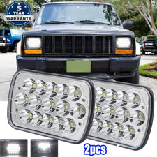 Pair 7x6 Led Headlights Sealed Highlow Beam For Jeep Cherokee Xj 1984-2001 H4 Pair 7x6 Led Headlights Sealed Highlow Beam For Jeep Cherokee Xj 1984-2001 H4