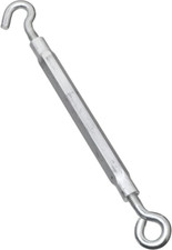 N221-895 2172BC Hook and Eye Turnbuckle in Zinc Plated,3/8" X 16"
