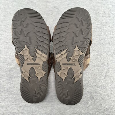 Merrell Dark Earth Slide Slip On Color Brown Leather Size 13 J91525 MERRELL-Mens Sandals Dark Earth Slide Slip On Flats J91525  main image 3