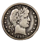 1898 O Barber Quarter - Fine !!