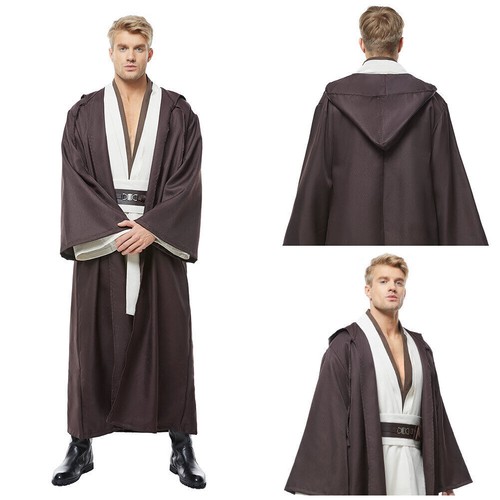 Star Wars Kenobi Robe Jedi Tunika Umhang mit Kapuze Cosplay Kostüm Only Cape Men - Bild 10 von 19