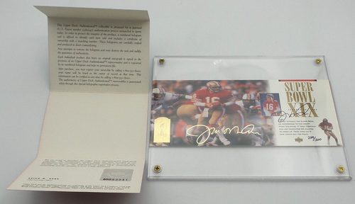 Joe Montana 1995 Upper Deck Montana's Showcase Super Bowl Auto /500 COA - F118 - Picture 8 of 8