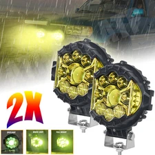2x Round 7" LED Work Light Bar Spot Offroad SUV ATV DRL Driving Bumper Fog Pods