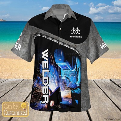 Funny Custom Welding Proud Welder Men Short-Sleeve Hawaiian Shirt For Men  S-5XL | eBay