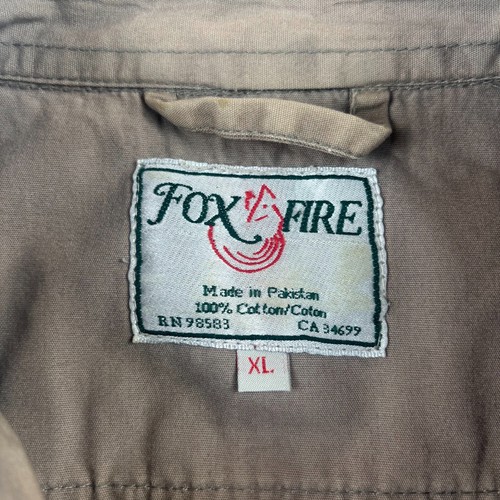 Fox Fire Safari Travel Shirt Mens XL Brown Cotton with Zip Pockets Button up - Picture 5 of 9