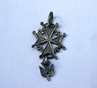 Cross Huguenot- Cross Valdese Silver Burnished 925 Sterling Silver