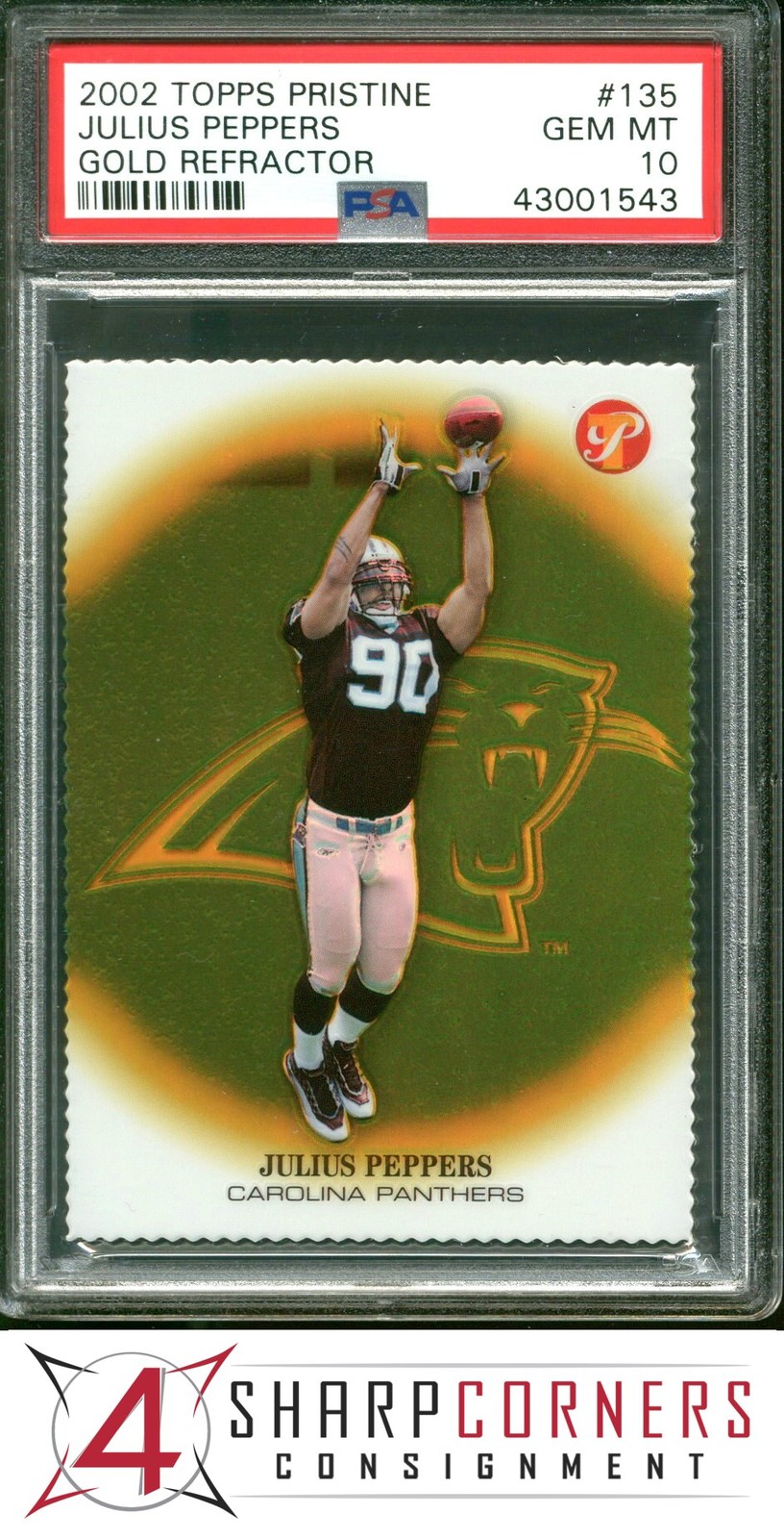 Julius Peppers Topps Pristine #135 Gold Refractor