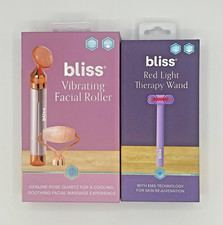 Bliss Red Light Therapy Wand Vibrating Facial Roller Skincare Bundle NEW