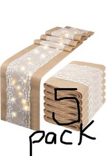 Burlap Table Runner with Lights 12 x 108 Inches Burlap Lace Table Runner Rustic