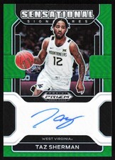 2022-23 Prizm Draft Sensational Signatures Prizms Green Taz Sherman Auto West