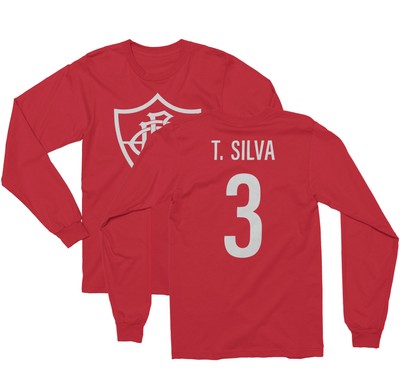 T. Silva 3 Jersey Style Soccer - Fluminense Fans Long Sleeve Tshirt