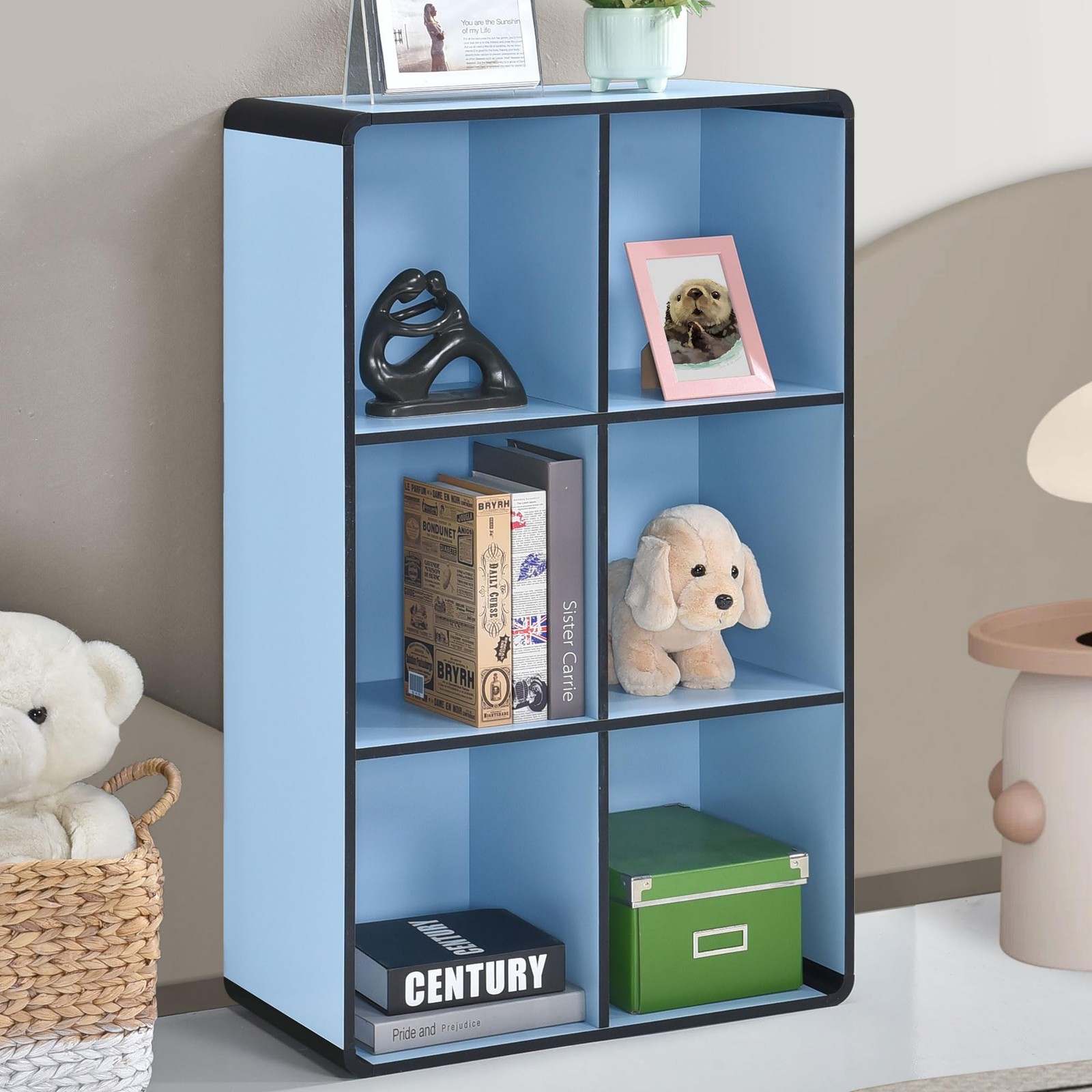 Kings Brand Furniture 6-Cubed Bookcase Storage Organizer Boo