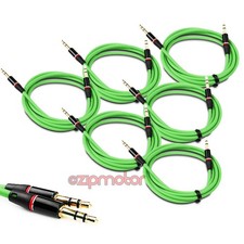 NEW 6X 4FT 3.5MM AUX M/M AUDIO CABLE GREEN FOR LG OPTIMUS G2 L9 HTC ONE MOTO X G