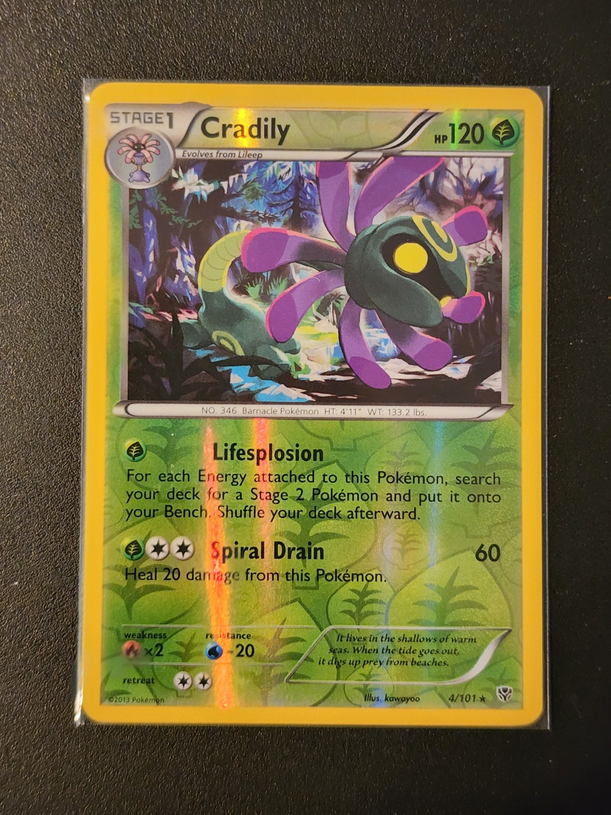 Cradily 4/101 Plasma Blast Reverse Holo LP Excellent Pokemon Card