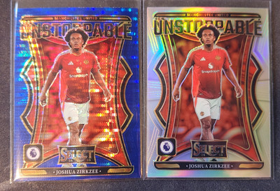 JOSHUA ZIRKZEE 2-LOT 2024-25 Select Prem League Blue Pulsar/Silver 20 MAN UNITED