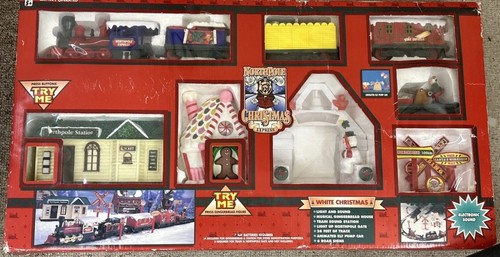 Antiguo Antiguo Nuevo Stock Polo Norte Blanco Navidad Tren Set Pueblo. NO.5313 | Zustand: New