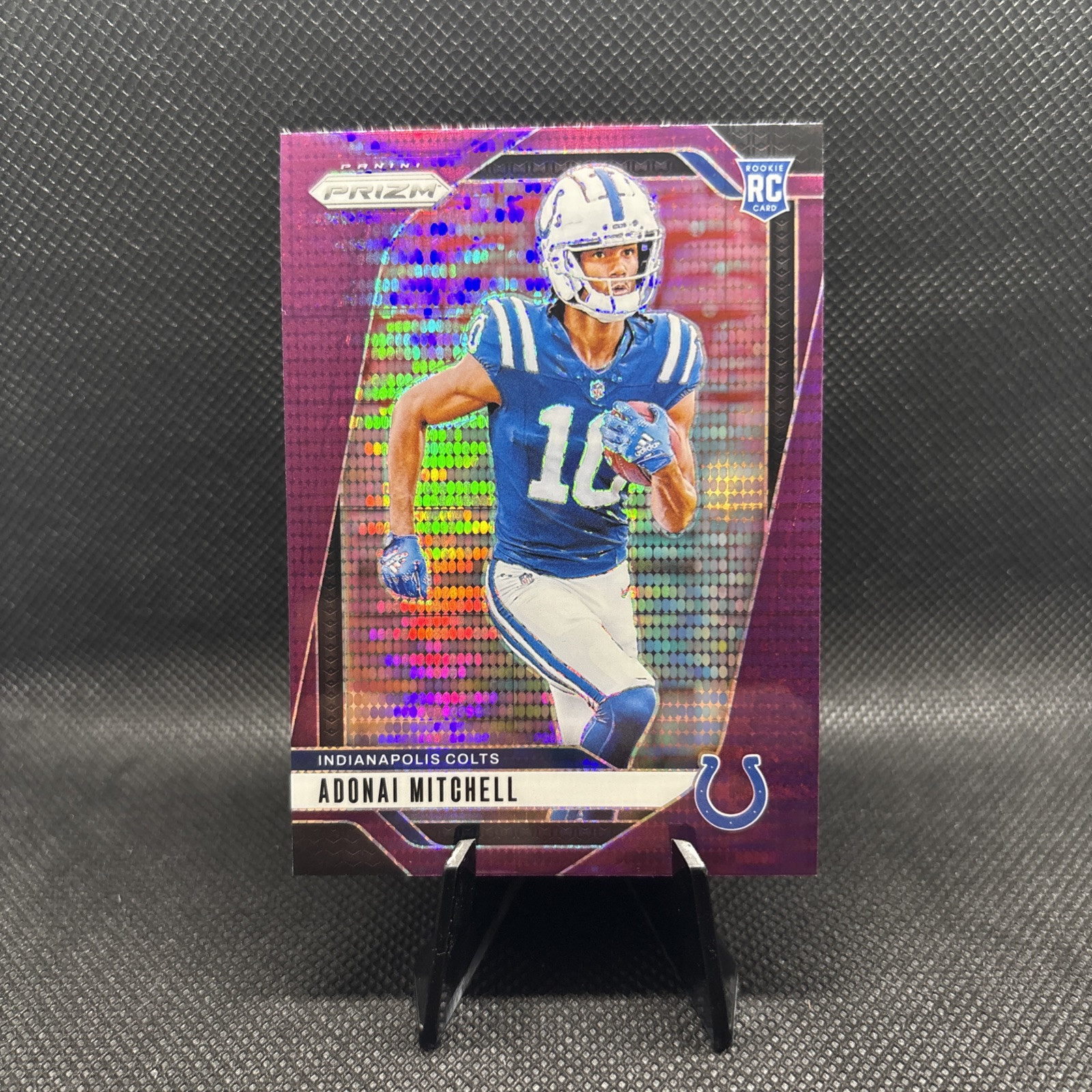 2024 Panini Prizm - Rookies Purple Pulsar Prizm #303 Adonai Mitchell (RC)