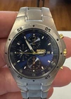 Vintage Seiko Men's Quartz Titanium Wristwatch Working 43mm