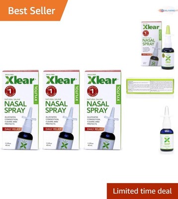 Nasal Spray Natural Xylitol 1.5 fl oz Pack of 3 Sinus Relief Moisturizer
