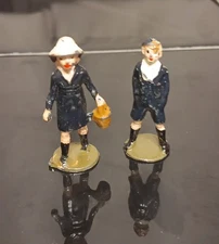 JOHILLCO England Lead 1950s Village Series,Little School Boy & Girl~ NICE PAINT