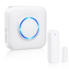 Door Chime Satisure Wireless Door Open Contact Sensor Alarm Chime with 600 Range