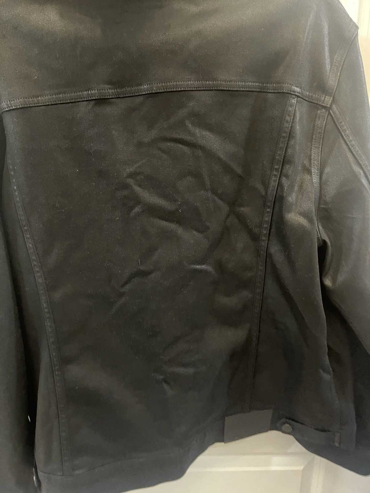 Monfrere Men's Black Dean Coated Trucker Jacket Size XXL image 4