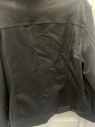 Monfrere Men's Black Dean Coated Trucker Jacket Size XXL image 4