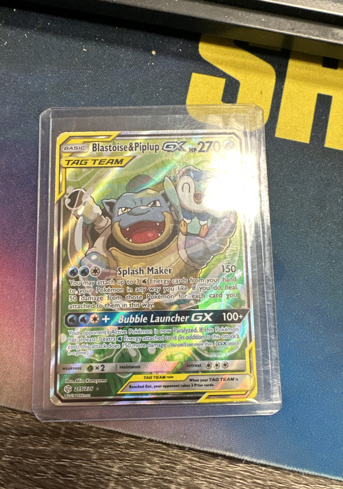 Blastoise & Piplup GX (Alternate Full Art) 215/236 Sm-Cosmic Eclipse Holo