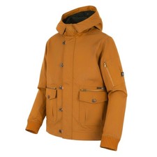 SCOTCH  SODA Men Jacket M Brown Hooded Patch Pockets Lightweight