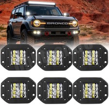5 Flush Mount Led Work Lights Bar Spot Flood Rear Bumper Reverse Pods Driving