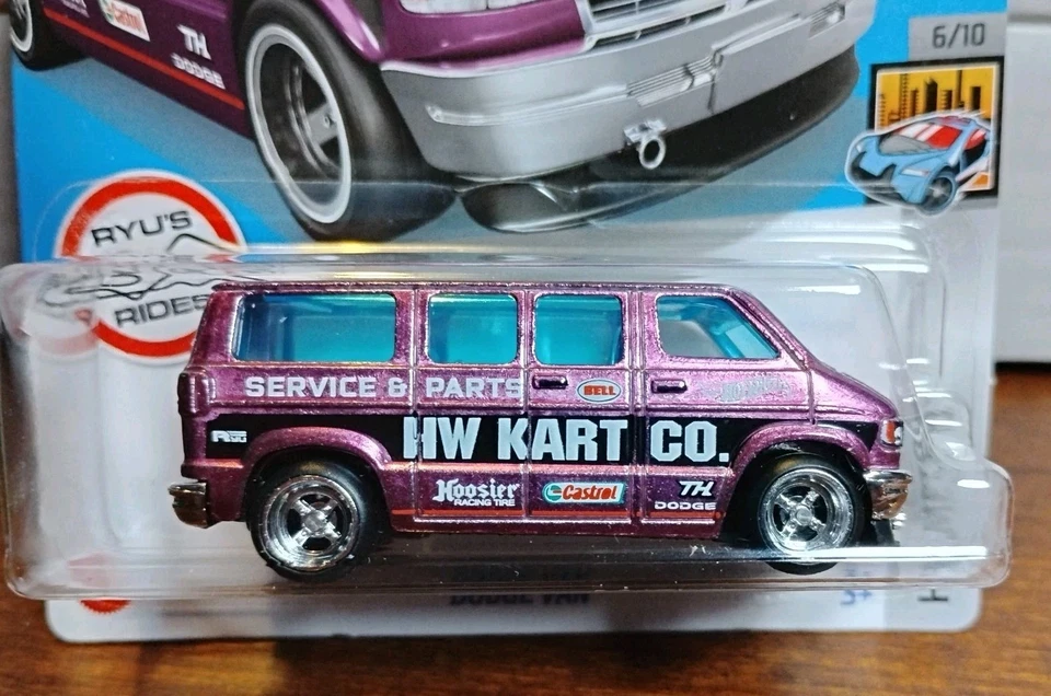 Hot Wheels Dodge Van HW Metro Super Treasure Hunt STH roxo - Imagem 3 de 4