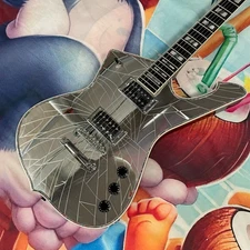 New Iceman Paul Stanley Electric Guitar Silver Cool Cracked Mirror Body Style
