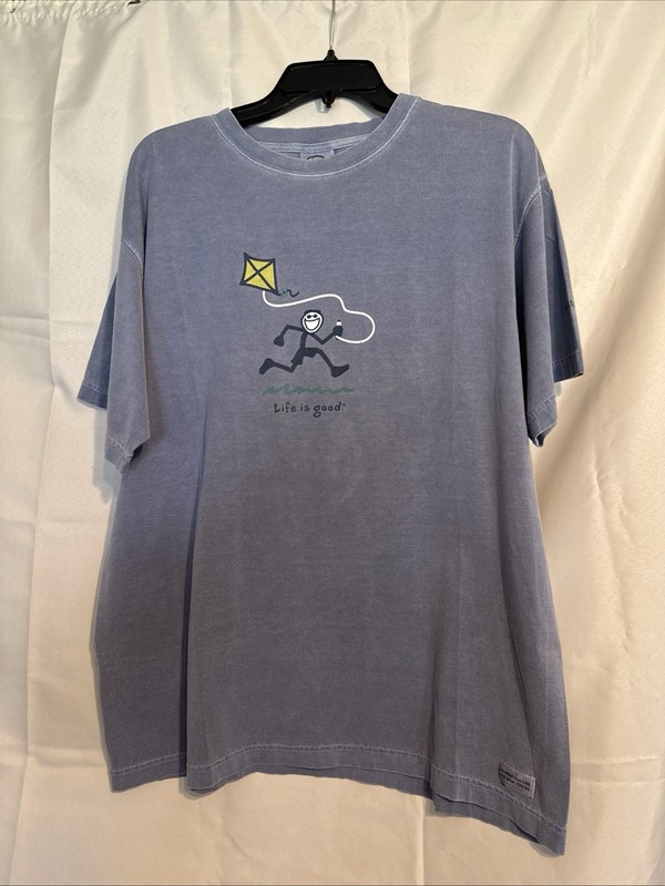 Life is Good Kitty Hawk Kites T Shirt Mens Crewneck Cotton Tee Sz L