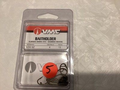 New Package of 13 VMC Baitholder Size 4 Hooks