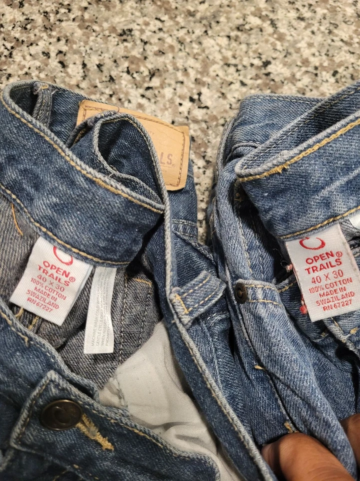 Open Trails Jeans Mens 40x30 Lot of 2 Blue Straight Leg Classic Denim - Image 2 of 4