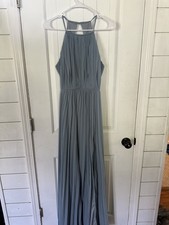 Lulus Effortless Evening Slate Blue Sleeveless Maxi Dress Sz M NWT