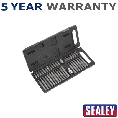 Sealey Siegen TRX-Star/Sechskant/Spline Bit-Satz 3/8'' & 1/2'' Vierkant 40-teilig S0982