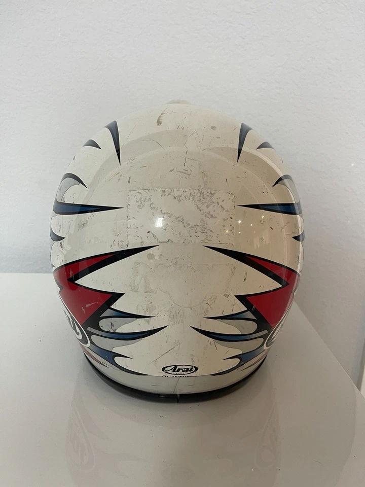 Arai Quantum/f Motorcycle Helmet Nakagami Haga 2000 Blue Flames - Image 4 of 4