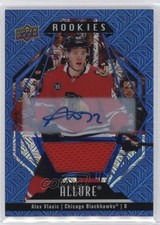 2022 Upper Deck Allure Rookies Blue Line Jersey 37/75 Alex Vlasic #129 Auto 1yj