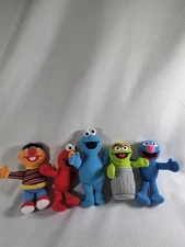 Hasbro Nanco Sesame Street Plush Lot Of 5 Ernie Elmo Gonzo Oscar Cookie Monster