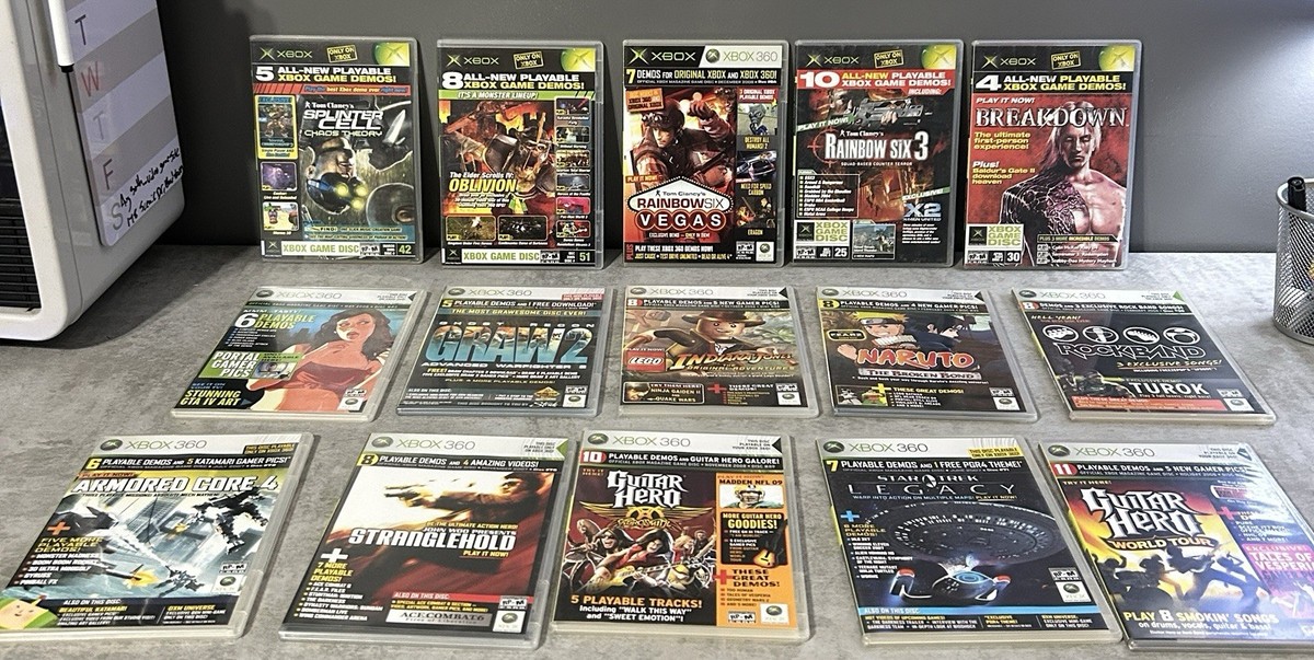 Microsoft Xbox & Xbox 360 Official Magazine Demo Disc Lot of 15