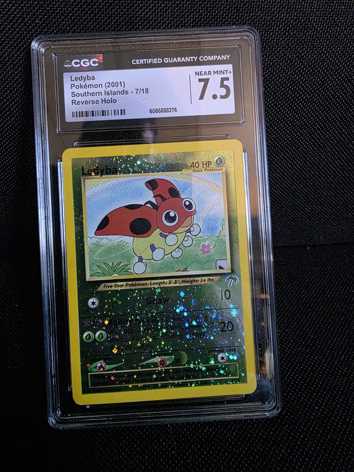 Southern Islands Ledyba Reverse Holo Card 7/18 CGC 7.5 Pokemon 2001